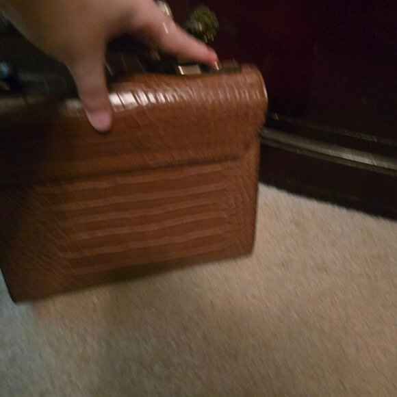 Dune London Brown Faux Croc Embossed Crossbody Purse - Picture 10 of 11